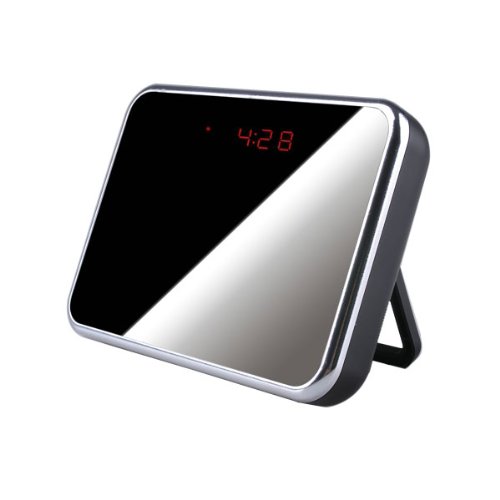 Motion Detection Desktop Mirror Clock with Hidden Camera DVR Recorder
