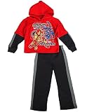 Iron Man - Little Boys' Long Sleeve Iron Man Jog Suit Set, Red, Black 36508-4T