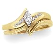14K Yellow Gold Diamond Wedding Set - 0.27 Ct.