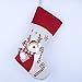 Wewill Brand Lovely Christmas Stockings Set of 3 Santa, Reindeer, Snowman Xmas Character 3D Plush Linen Hanging Tag Knit Border 17 Inch (3)