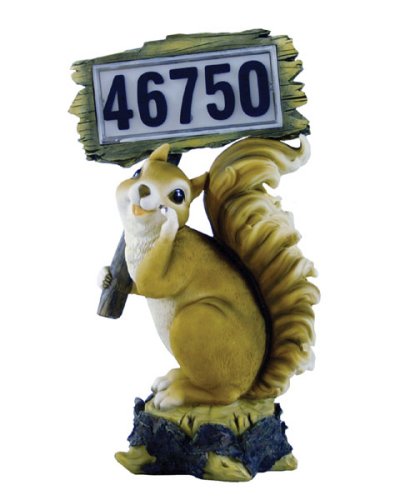 Outdoor Decor & More Lighted Squirrel Address Sign