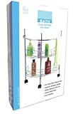 Semi-circular Under Pedestal Sink Caddy Rolling Bathroom Cart on Wheels, Chrome Semi-circular Under Pedestal Sink Caddy Rolling Bathroom Cart on Wheels, Chrome