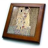 Famous Klimt Painting The Kiss - 8x8 Framed Tile
