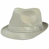 Champagne Taupe Satin Checker Large XLarge XL Fedora Trilby Stetson Homburg Hat