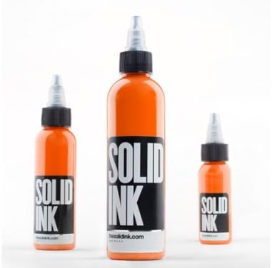 SOLID Tattoo Ink -ORANGE- 1oz Bottles -Tattoo Supplies-