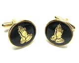 Black & Gold Praying Peace Hands Cufflinks