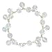 Dangling Beads Silver Tone Crystal Bracelet