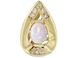 14K Yellow Gold Opal and Diamond Pendant