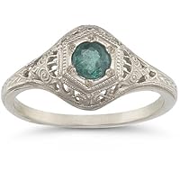 Enchanted Emerald Ring in 14K White Gold
