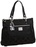 Coach Signature Poppy Glam Shopper Bag Purse Tote 18351 Black