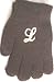 Dark Brown Color One Size Magic Gloves with Customer Chosen Ivory Monogrammed Letter ...