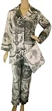 Striking Black Toile French Elegant Design Long Sleeve Pajamas ~ 3 sizes