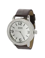 Mark Naimer Fashion Watch in Brown Leather Band with Silver Color Case and Dial
