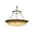 Meyda Tiffany Custom Lighting 82440 Fleur-De-Lis 10-Light Pendant, Timeless Bronze and Antique Copper Finish with Amber and Gold Art Glass