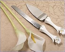 Calla Lily Cake & Knife Set - Wedding Party Favors