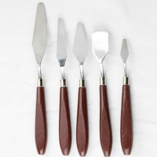 5 pcs PALETTE KNIFE Stainless Steel Spatula Painting Mixing Knives Set