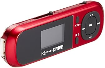 グリーンハウス FMトランスミッター機能搭載 microSDの音楽を再生できるデジタルオーディオプレーヤー kana DRIVE レッド GH-KANADRA-RD