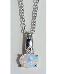 OPAL DIAMOND PENDANT WHITE GOLD QUALITY