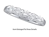 Beautiful 14K. White Gold Ladies 5 Stone 1/2ctw. Diamond Wedding / Anniversary Band
