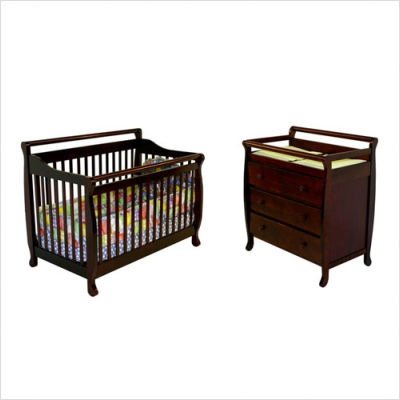 Dream On Me CRIBSETCHER Liberty 4-in-1 Convertible Crib Nursery Set in Cherry