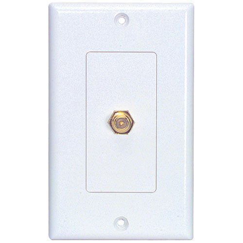 Wired Home WP-1F Cable TV Wallplate Single F Connector White