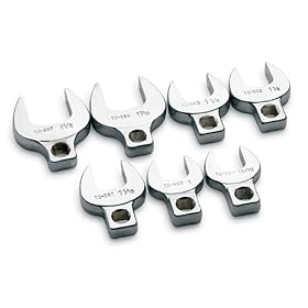 SK 42287 SuperKrome 7 Piece 1/2-Inch Drive 15/16-Inch to 1-1/2-Inch Standard Open End Crowfoot Wrench Set
