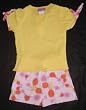 Girls Pull-on Short Set Bow Sleeve T-Shirt w/Matching Trim
