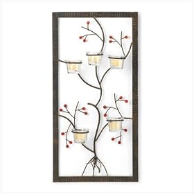 FRAMED METAL TREE CANDLEHOLDER