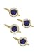 Solid 14k Gold and Diamond Lapis Stud Set (4)