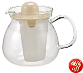 iwaki パイレックス レンジのポット クリア・ティー ベージュ 600ml 834-BE