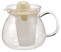 iwaki パイレックス レンジのポット クリア・ティー ベージュ 600ml 834-BE