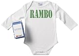 from Spoilt Rotten Spoilt Rotten - Rambo Babygrow / Bodysuit Organic Baby Clothing 100 Organic Sizes 12-18 months + in funky Milk Carton WHITE