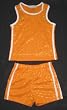 Girls Pull-on Dazzle Stars Short Set with Side Stripes in Orange