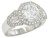 Pave/Trapizoid Diamond Engagement Ring 1.10cttw (cz ct
