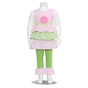 Rare Editions Little Girls Size 6 Pink Seersucker Tiered Outfit
