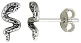 Small Sterling Silver Snake Stud Earrings
