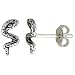 Tiny Sterling Silver Snake Stud Earrings