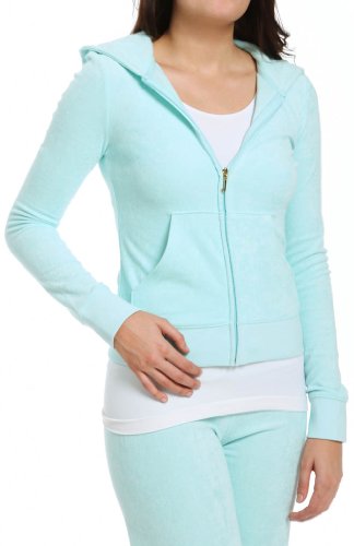 Juicy Couture Women's Solid Micro Terry Original Hoodie Jacket
