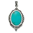 Sterling Silver Marcasite Turquoise Pendant
