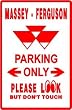 MASSEY-FERGUSON PARKING ONLY tractor sign