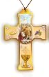 First Communion Boy Necklace with Cord, 2 x 1.5" - MADE IN ITALY