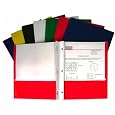 C-Line Recycled Two-Pocket Paper Portfolio with Prongs, 1 Case of 100 Folders, Assorted Colors (05320)