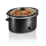 33256 5QT. Slow Cooker, Black, W/ Glass Cover