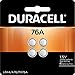 Duracell â€“ 76A 1.5V Silver Oxide Button Battery â€“ long-lasting battery â€“ 4 count