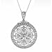 Sterling Silver Cubic Zirconia Flower Filigree Snowflake Necklace