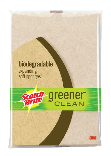 3M Scotch-Brite 01230 Greener Clean Natural Expanding Sponges, 3-Count