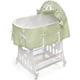 Waffle Bassinet Cradle with Toy Box Base- Sage by Badger Basket