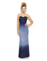 Apparel: Betsy & Adam Strapless Glitter Chevron Ombre Gown, 12
