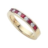 0.70 cttw Genuine Ruby Anniversary Ring / Band by Karina B(tm) - Platinum
