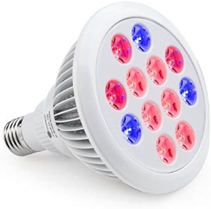 LED Grow Light Bulb - Hydroponic Lightbulbs - Indoor Organic Farming Lights - 12w &amp; 3 Bands - Greenhouse LEDs - Maximize Growing &amp; Reduce Energy